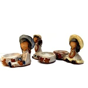 SET 3X Counterpoint San Francisco Trinket Dish Holds Plant Candle Clay Art Japan